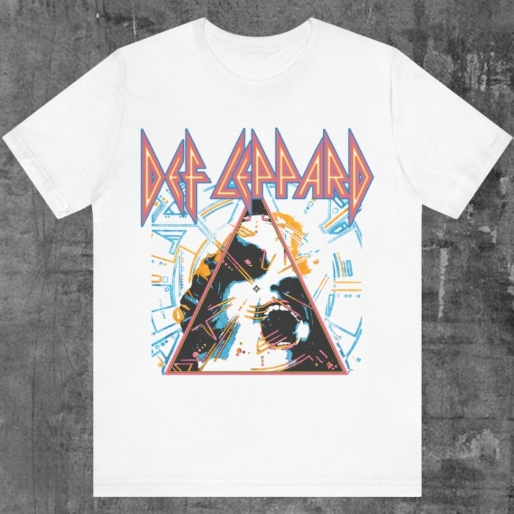 White Def Leppard Hysteria Tour 1988 T-Shirt SIZE LARGE WORN TORN HOLEY STAINED!